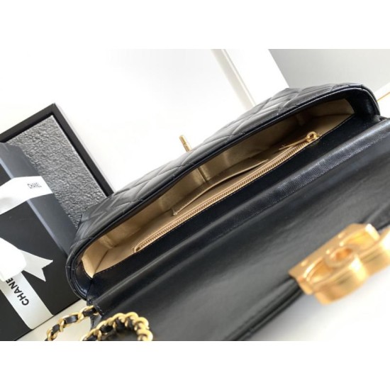 Migliore Repliche Borsa a tracolla in pelle di agnello AS2713 Nera Economiche Outlet Online