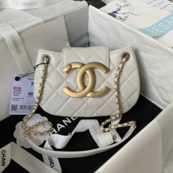 Replica perfetta Borsa a tracolla piccola in pelle di agnello bianca AS4609 Imitazione Outlet Online