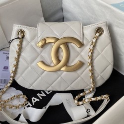 Replica perfetta Borsa a tracolla piccola in pelle di agnello bianca AS4609 Imitazione Outlet Online