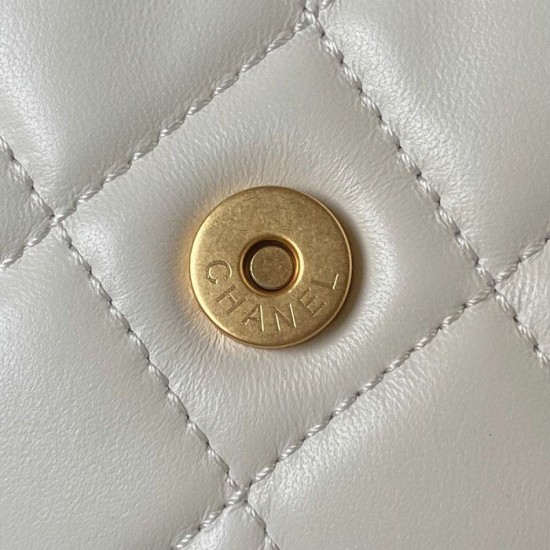 Replica perfetta Borsa a tracolla piccola in pelle di agnello bianca AS4609 Imitazione Outlet Online