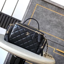 Migliore Repliche Beauty Case in pelle di agnello AS5222 Nero Economiche Outlet Online