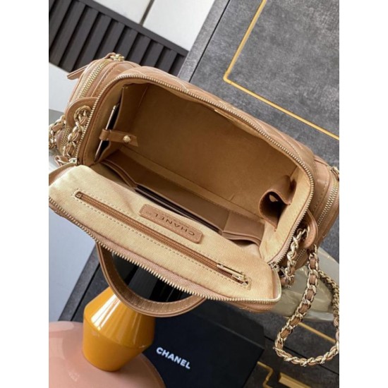 Miglior Falso Beauty Case in pelle di agnello AS5222 Cammello Economiche Premium