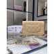 Miglior Falso Portafoglio con catena WOC in pelle di agnello AP1450 Beige Economiche Premium