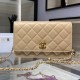 Miglior Falso Portafoglio con catena WOC in pelle di agnello AP1450 Beige Economiche Premium