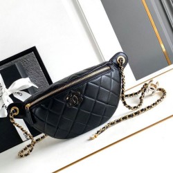 Replica perfetta Marsupio in pelle di agnello nero AS4113 Imitazione Outlet Online