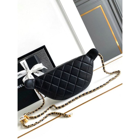 Replica perfetta Marsupio in pelle di agnello nero AS4113 Imitazione Outlet Online