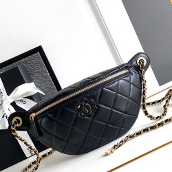 Replica perfetta Marsupio in pelle di agnello nero AS4113 Imitazione Outlet Online