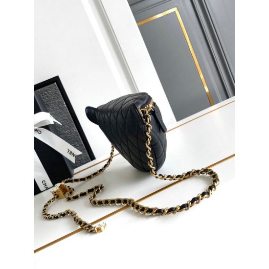 Replica perfetta Marsupio in pelle di agnello nero AS4113 Imitazione Outlet Online
