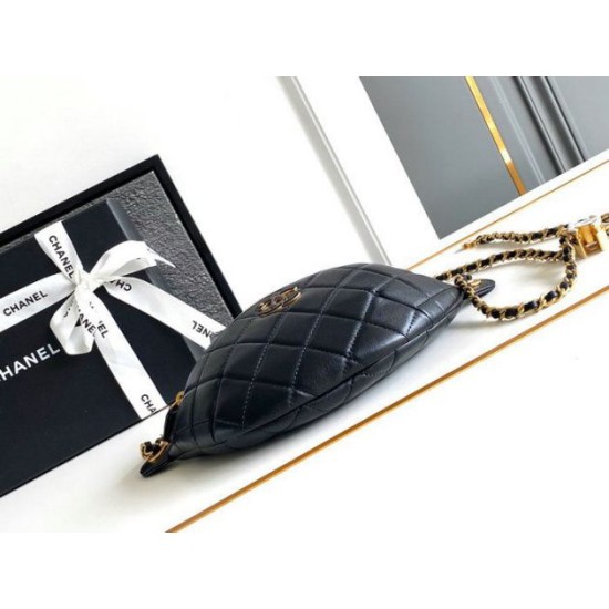 Replica perfetta Marsupio in pelle di agnello nero AS4113 Imitazione Outlet Online