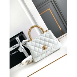 Migliore Repliche Borsa Mini Coco con manico AS2215 Bianca Economiche Outlet Online