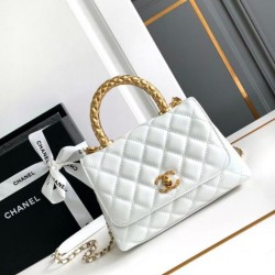 Migliore Repliche Borsa Mini Coco con manico AS2215 Bianca Economiche Outlet Online