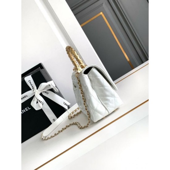 Migliore Repliche Borsa Mini Coco con manico AS2215 Bianca Economiche Outlet Online