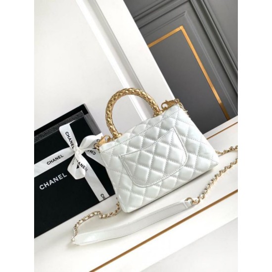 Migliore Repliche Borsa Mini Coco con manico AS2215 Bianca Economiche Outlet Online