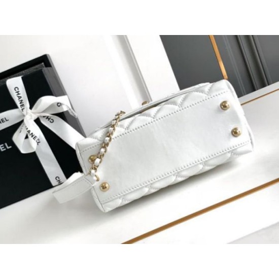 Migliore Repliche Borsa Mini Coco con manico AS2215 Bianca Economiche Outlet Online
