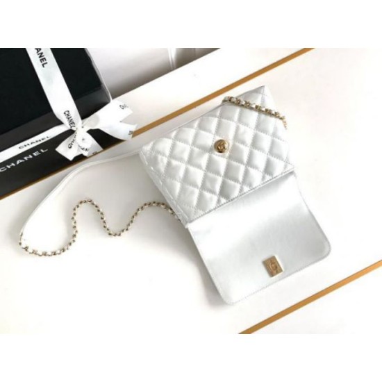 Migliore Repliche Borsa Mini Coco con manico AS2215 Bianca Economiche Outlet Online