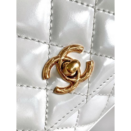Migliore Repliche Borsa Mini Coco con manico AS2215 Bianca Economiche Outlet Online