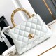 Migliore Repliche Borsa Mini Coco con manico AS2215 Bianca Economiche Outlet Online