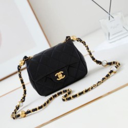 Replica perfetta Borsa Mini Flap AS4946 nera Imitazione Outlet Online