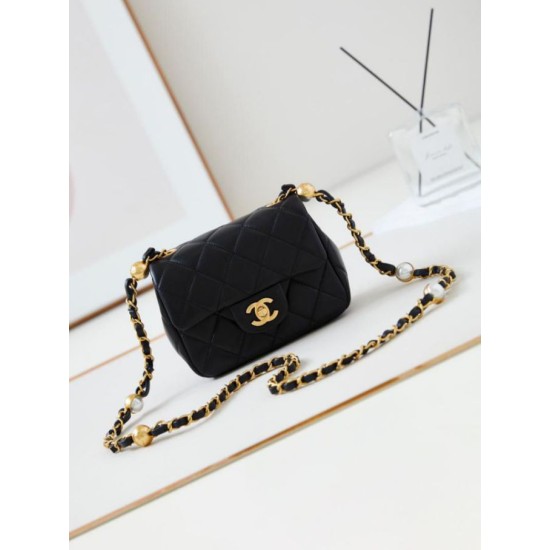 Replica perfetta Borsa Mini Flap AS4946 nera Imitazione Outlet Online