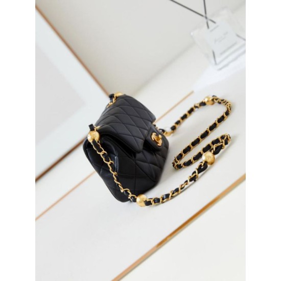 Replica perfetta Borsa Mini Flap AS4946 nera Imitazione Outlet Online