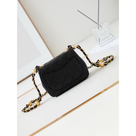 Replica perfetta Borsa Mini Flap AS4946 nera Imitazione Outlet Online