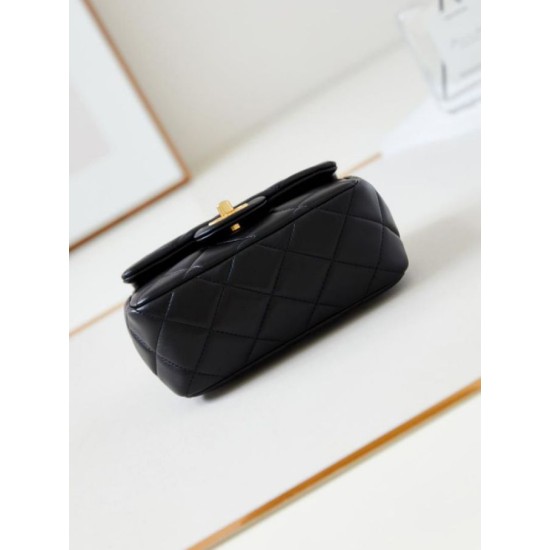 Replica perfetta Borsa Mini Flap AS4946 nera Imitazione Outlet Online