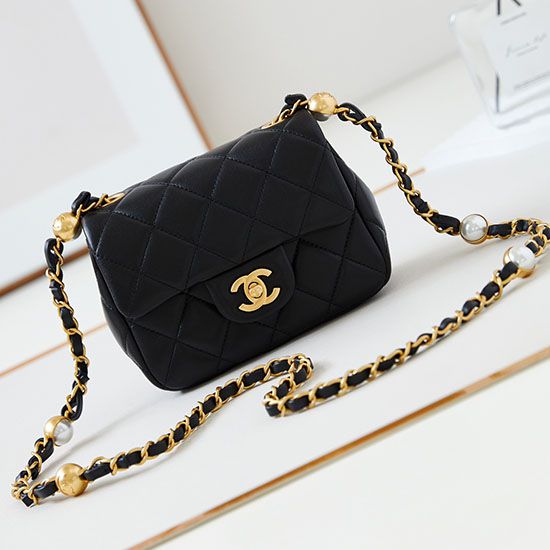 Replica perfetta Borsa Mini Flap AS4946 nera Imitazione Outlet Online