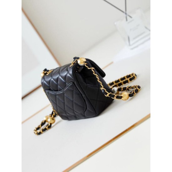 Replica perfetta Borsa Mini Flap AS4946 nera Imitazione Outlet Online