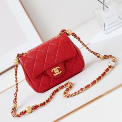 Migliore Repliche Borsa Mini Flap AS4946 rossa Economiche Outlet Online