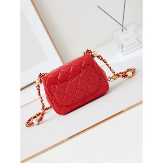 Migliore Repliche Borsa Mini Flap AS4946 rossa Economiche Outlet Online