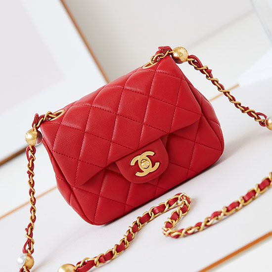 Migliore Repliche Borsa Mini Flap AS4946 rossa Economiche Outlet Online
