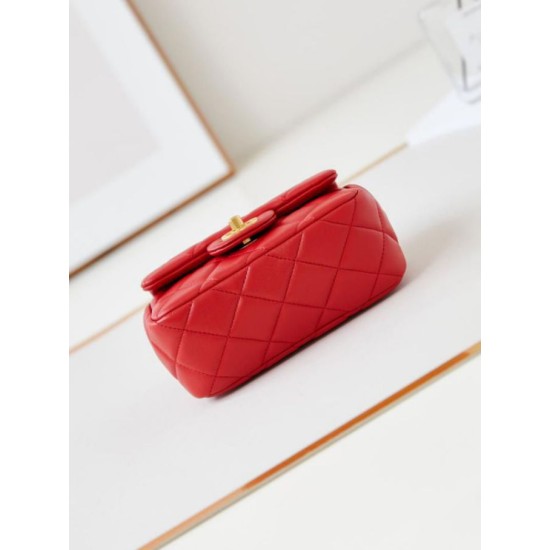 Migliore Repliche Borsa Mini Flap AS4946 rossa Economiche Outlet Online