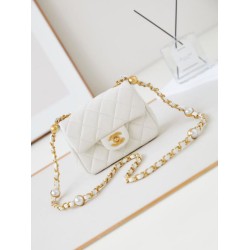 Miglior Falso Borsa Mini Flap AS4946 bianca Economiche Premium