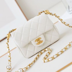 Miglior Falso Borsa Mini Flap AS4946 bianca Economiche Premium