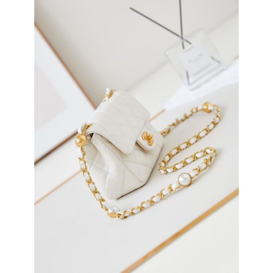Miglior Falso Borsa Mini Flap AS4946 bianca Economiche Premium