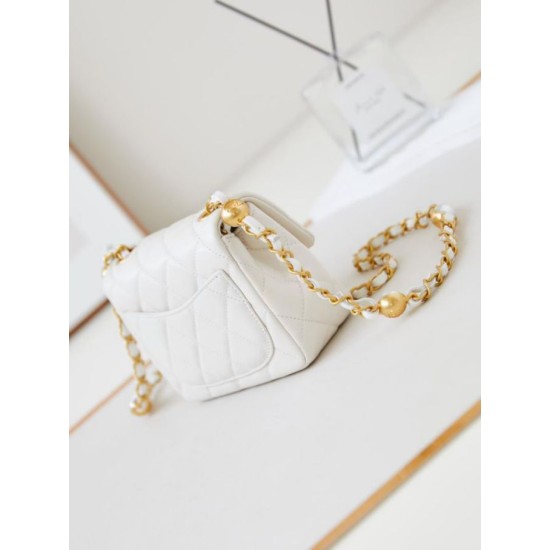 Miglior Falso Borsa Mini Flap AS4946 bianca Economiche Premium
