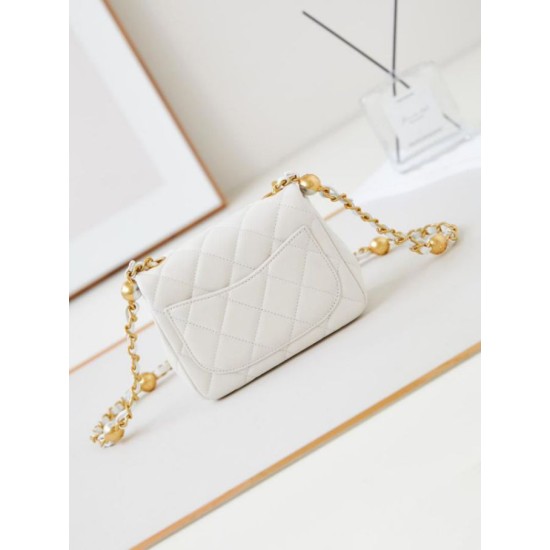 Miglior Falso Borsa Mini Flap AS4946 bianca Economiche Premium