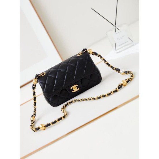 Migliore Repliche Borsa Mini Flap AS4947 nera Economiche Outlet Online
