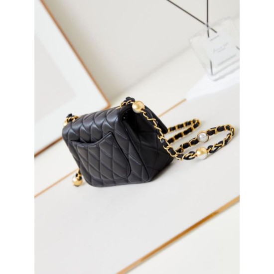 Migliore Repliche Borsa Mini Flap AS4947 nera Economiche Outlet Online