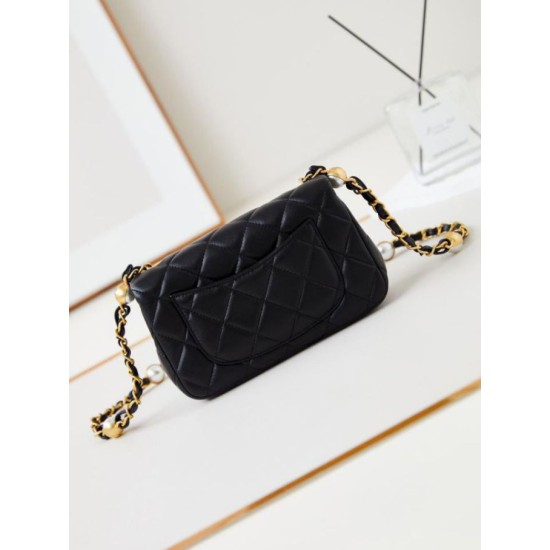 Migliore Repliche Borsa Mini Flap AS4947 nera Economiche Outlet Online