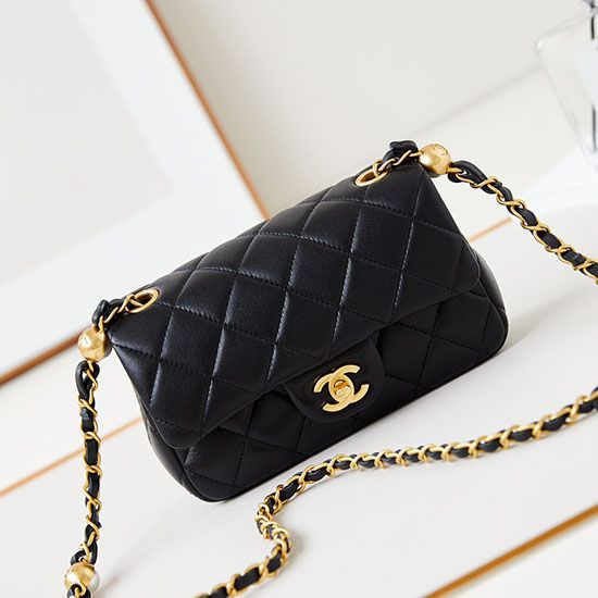 Migliore Repliche Borsa Mini Flap AS4947 nera Economiche Outlet Online