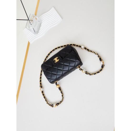 Migliore Repliche Borsa Mini Flap AS4947 nera Economiche Outlet Online