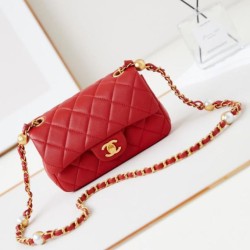 Replica perfetta Borsa Mini Flap AS4947 rossa Imitazione Outlet Online