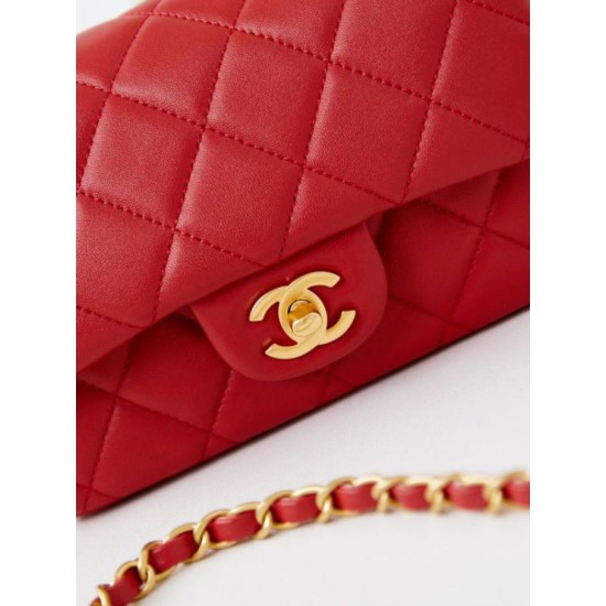 Replica perfetta Borsa Mini Flap AS4947 rossa Imitazione Outlet Online