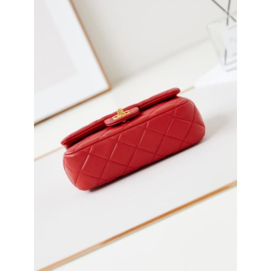 Replica perfetta Borsa Mini Flap AS4947 rossa Imitazione Outlet Online