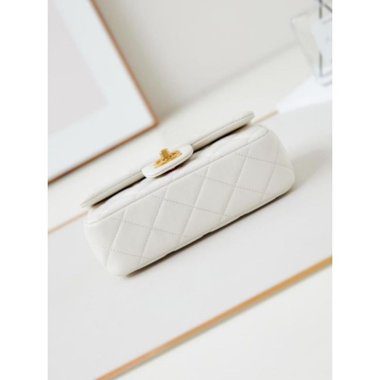 Miglior Falso Borsa Mini Flap AS4947 bianca Economiche Premium