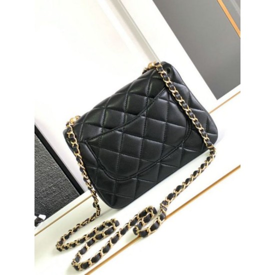 Miglior Falso Borsa Mini con patta nera AS4384 Economiche Premium