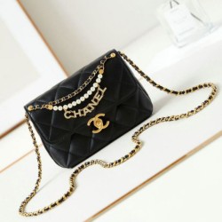 Replica perfetta Borsa mini con patta nera AS4986 Imitazione Outlet Online