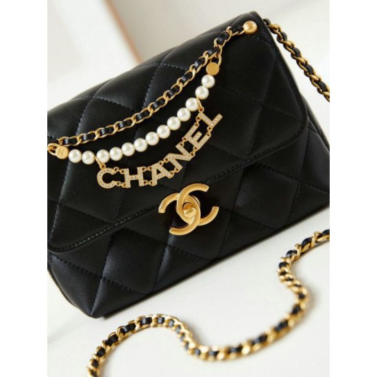 Replica perfetta Borsa mini con patta nera AS4986 Imitazione Outlet Online