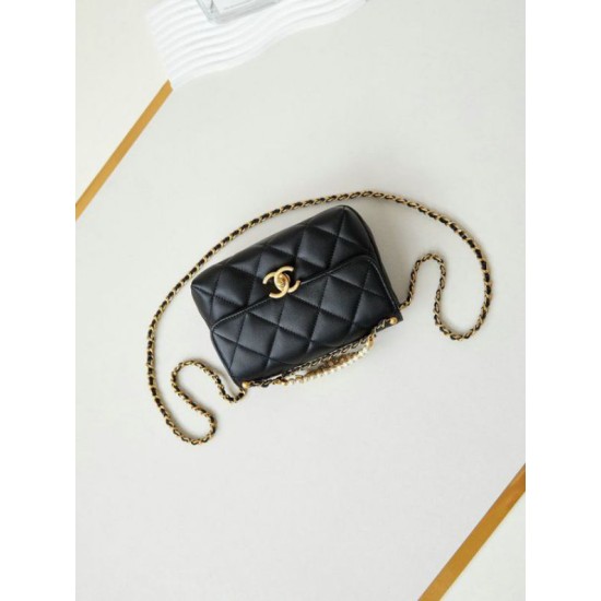 Replica perfetta Borsa mini con patta nera AS4986 Imitazione Outlet Online